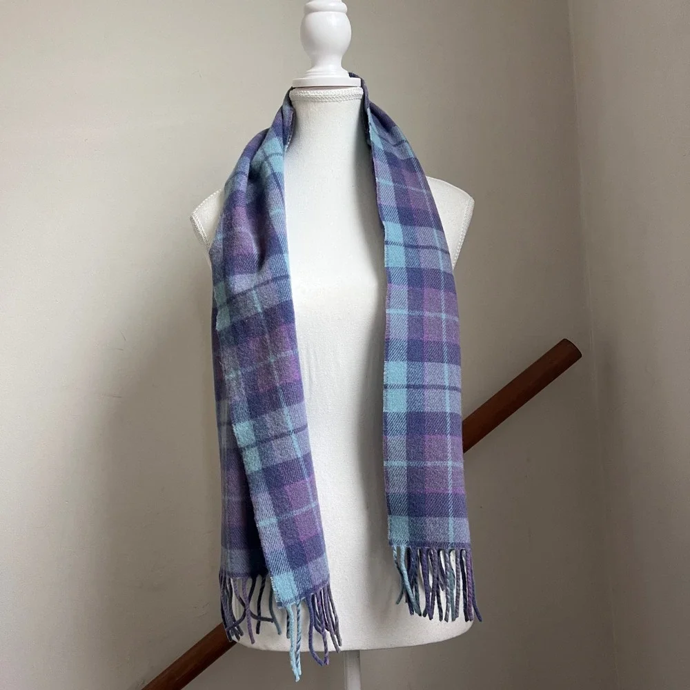 Vintage Plaid Wool Neck Scarf James Pringle Weavers Tartan Made In Scotland‎